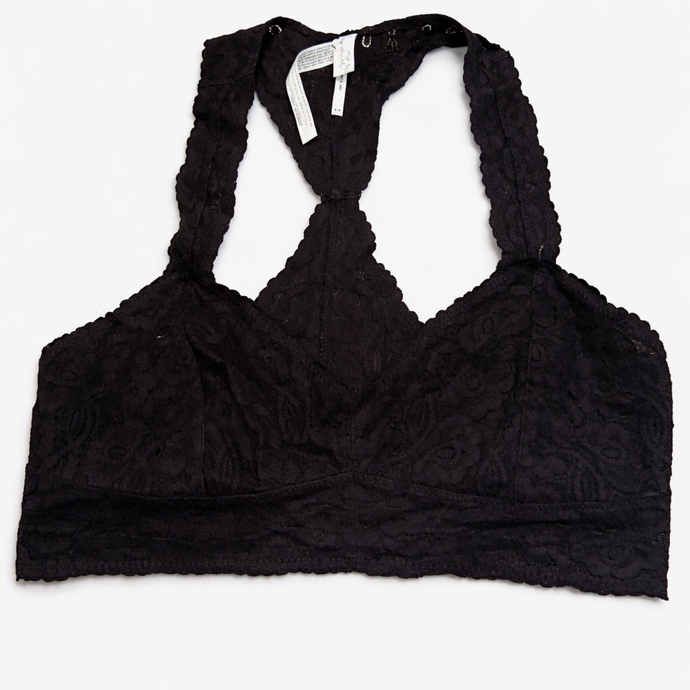 Free People Elegant Black Lace Bralette